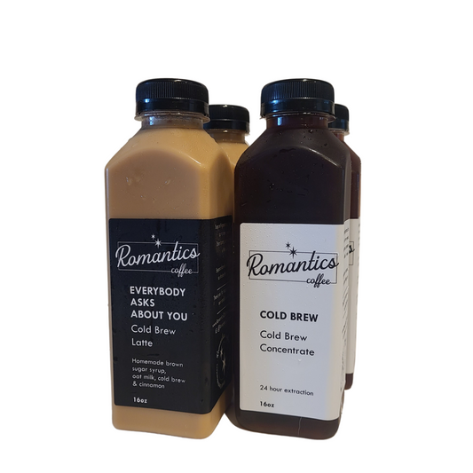 12oz To-go: Mix Pack! 2 Cold Brew Lattes & 2 Cold Brews